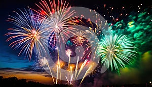 Sparkling Night: The magnificent fireworks display on New Year\'s Eve