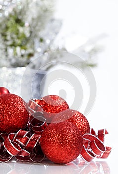 Sparkling Red Christmas Ornaments
