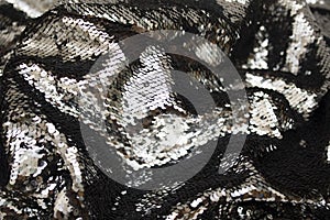 Sparkling sequined fabric texture