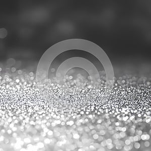 Sparkling Silver Bokeh Background
