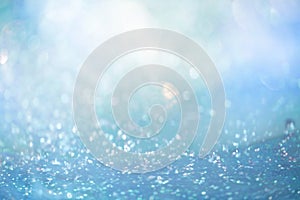 Sparkling Soft Blue Winter Blur Abstract Background