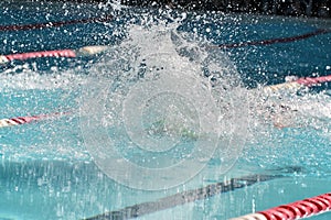 Sparkling splash from a competitive swimmer