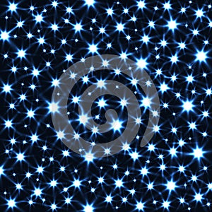 Sparkling Stars in Dark Vector Background