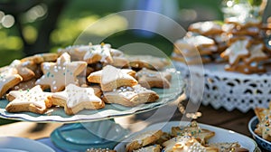Sparkling starshaped cookies and other celestialthemed desserts adding a touch of whimsy to the picnic photo
