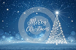 Sparkling Tree and Starry Night Sky