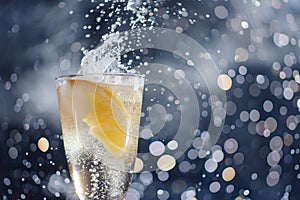 sparkling water backdrop with a fizzy bellini