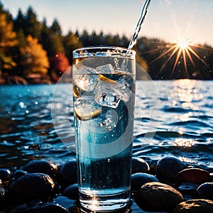 Sparkling Water, Fresh bubbly pure drinking water, mineral aqua from spring