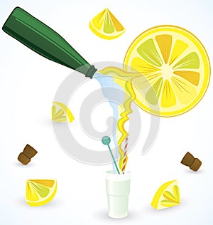 Espumoso Agua mezclando fresco limón jugo 