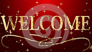 Sparkling welcome Beautiful golden greeting Text