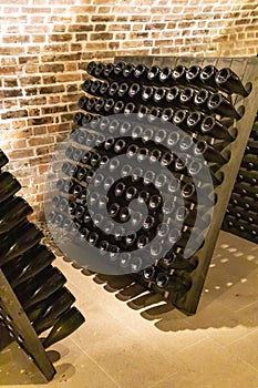 sparkling wine, wine cellar in Traiskirchen near Vienna, Thermenregion, Austria