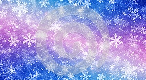 Sparkling winter blizzard on a colorful gradient