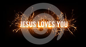 Sparkly glowing title card for Jesus Loves You