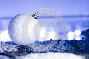 Sparkly White Christmas Ball With Lights