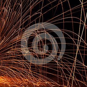 Sparks on a black background,