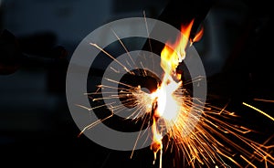 Sparks from Cutting Torch