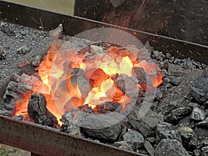 Sparks of forge fire