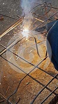 Sparks From Iron Welding Process