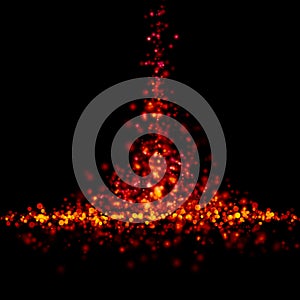 Sparks of molten metal