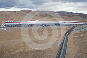 SPARKS, NEVADA, UNITED STATES - Dec 17, 2020: Electric Avenue approaches Tesla\'s Gigafactory photo