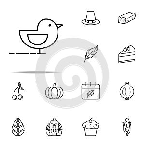 Sparrow, bird icon. Thanksgiving day icons universal set for web and mobile