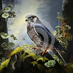 Sparrowhawk, Accipiter nisus  Made With Generative AI illustration