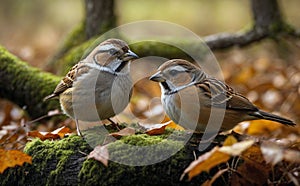 Sparrows in the forest