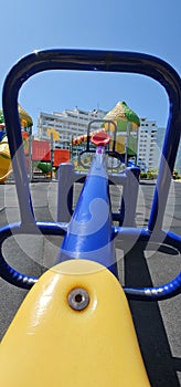 Sparse unoccupied playground equipment