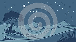 Sparse Winter Landscape, Distant Tree Line, vector design Generative AI