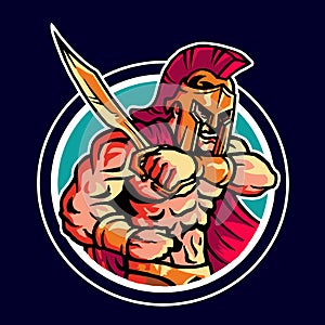 Sparta Warrior Mascot Logo Emblem Character photo