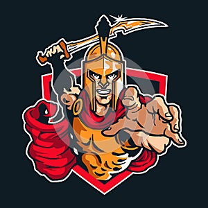 Sparta Warrior Mascot Logo Emblem Character photo