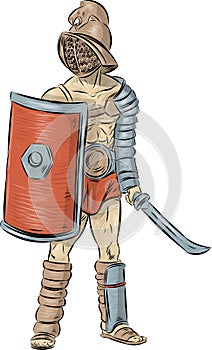 Spartacus.Gladiator warrior hand drawn