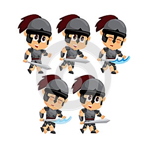 Spartan Cartoon Attack Game Character Animation Sprite Template