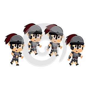 Spartan Cartoon Jump Game Character Animation Sprite Template