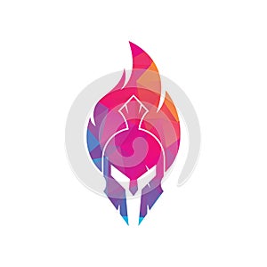 Spartan fire logo design vector.