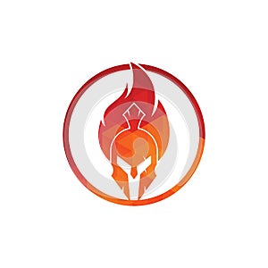 Spartan fire logo design vector.