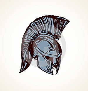 Spartan helmet. Vector drawing