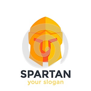 Spartan helmet, vector logo element in flat style