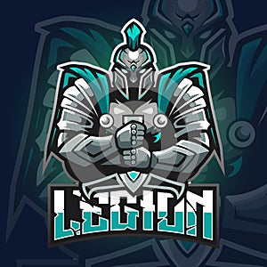 Spartan Legion Warrior Logo Mascot Vector Illustration