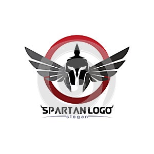 spartan logo black Glaiator and vector design helmet and head black