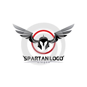 spartan logo black Glaiator and vector design helmet and head black