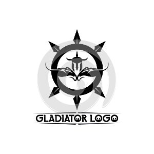 spartan logo black Glaiator and vector design helmet and head black