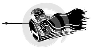 Spartan with a spear and shield.