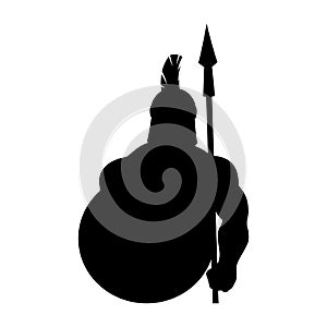 Spartan with a spear and shield.