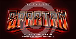 Spartan Text Style Effect. Editable Graphic Text Template