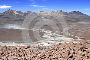 Spartan volcanic landscape of the Atacama Desert