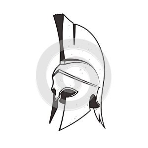 Spartan warrior helmet vector illustration