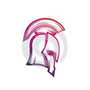 Spartan warrior helmet vector logo