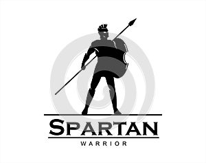 Spartan warrior holding spear and shield