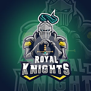 Spartan Warrior Knights Logo Mascot Vector Illustration