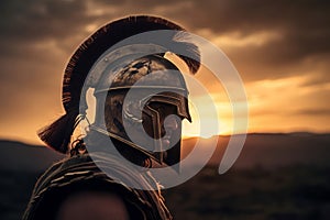 Spartan warrior portrait. Generate Ai